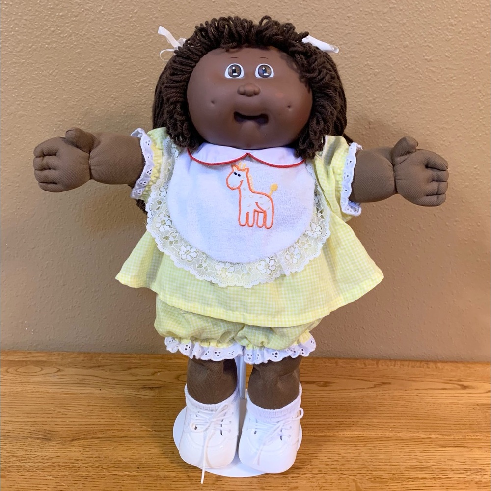 Vintage Cabbage Patch Kids Doll HM9 AA Girl W Giraffe Dress African American